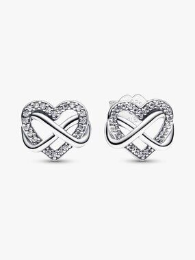 Pandora Sparkling Infinity Heart Stud Earrings